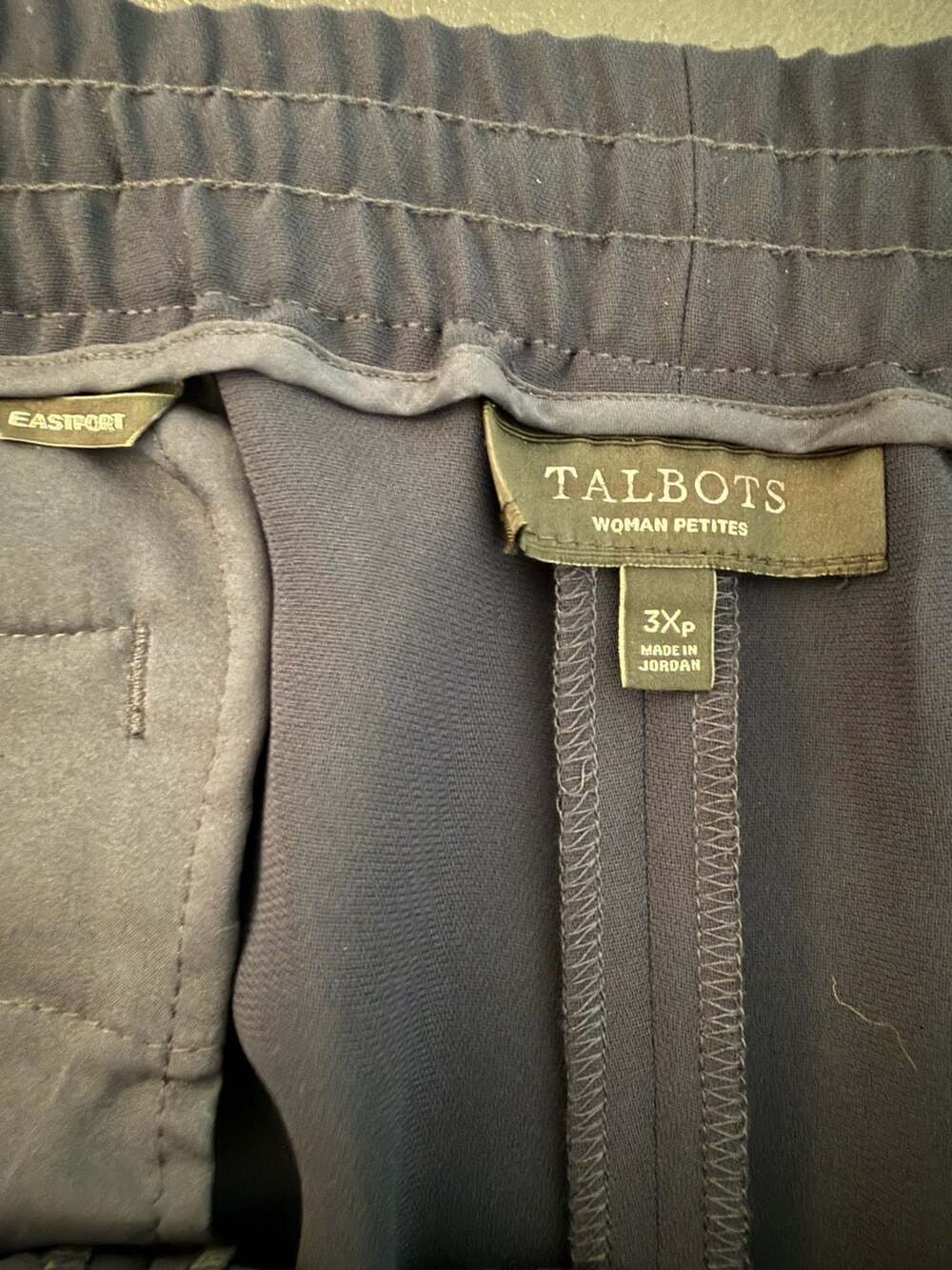 Talbots Woman Petites Navy Blue Pull On Casual Pants Drawstring Size 3XP - Picture 2 of 8